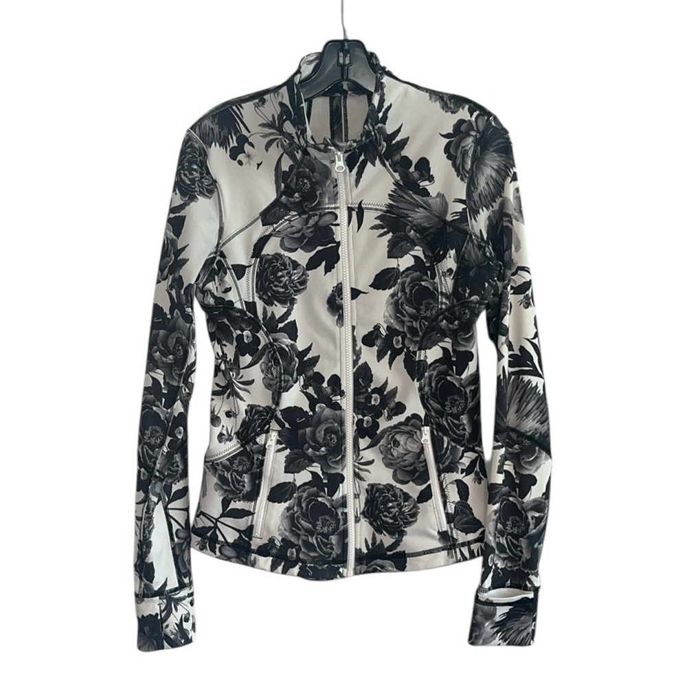 Lululemon Athletica Black and White Floral Jacket - Picture 5 of 12